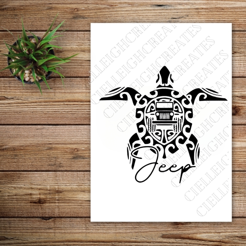 *2 for $20* Turtle Jeep Mandala Vinyl Decal Sticker Handcrafted